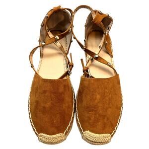 GUESS 6 M Women's Brown Faux Leather Sandal Shoe Flat Medium Width